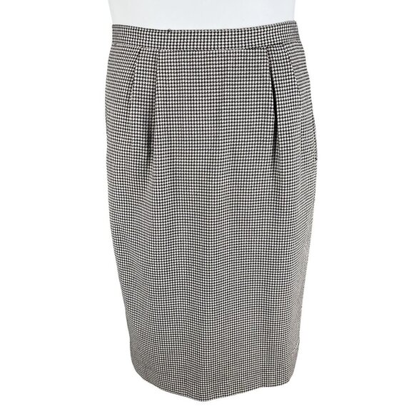 Kasper ASL Womens 8 Black White Houndstooth Blazer Skirt Set Power Suit Timeless - Picture 3 of 16